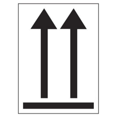 Etiqueta de PVC com setas duplas de orientação PRETO/VERMELHO