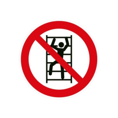 ISO 7010 Prohibition Signs "No Climbing on Shelves" - P009 Best