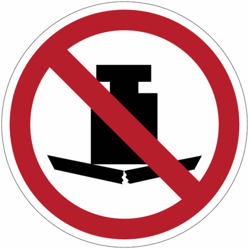 ISO 7010 Prohibition Signs "Do not place heavy loads on the