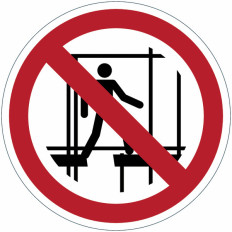 Señales de prohibición ISO 7010 "No utilizar andamios