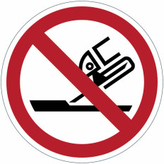 ISO 7010 Verbotszeichen „Keine Glättscheibe verwenden“ – P032