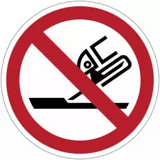 Señales de prohibición ISO 7010 "No utilizar discos de alisado"