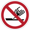 Señales de prohibición ISO 7010 "No utilizar discos de alisado"