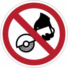 Señales de prohibición ISO 7010 "No utilizar discos con