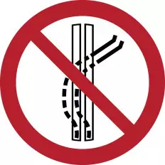 Señales de prohibición ISO 7010 "No abandonar la pista de