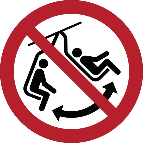 ISO 7010 Verbotsschilder „Schaukeln auf Sesselliften verboten“