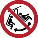 ISO 7010 Verbotsschilder „Schaukeln auf Sesselliften verboten“