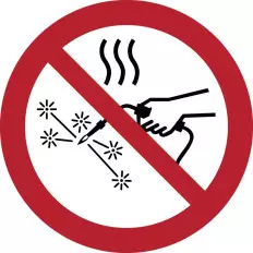 ISO 7010 Prohibition Signs "No Welding or Open Flames" - P039