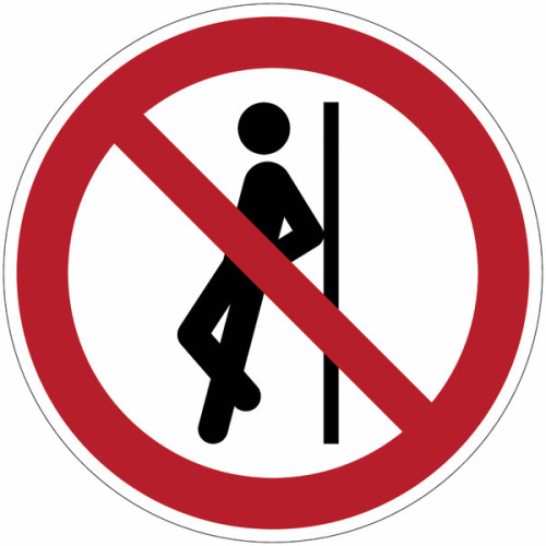 Cartelli di divieto ISO 7010 "Vietato appoggiarsi" - P041