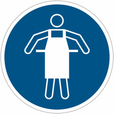 ISO 7010 Gebotszeichen „Schutzschürze verwenden“ – M026 Bester