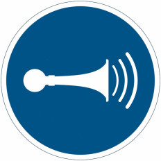 ISO 7010 Gebotszeichen „Hupen erforderlich“ – M029 Bester