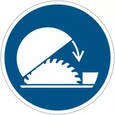 ISO 7010 Mandatory Signs "Use Adjustable Safety Guard for Table