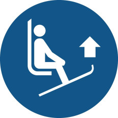 Placas obrigatórias ISO 7010 "Esquis devem ser levantados em