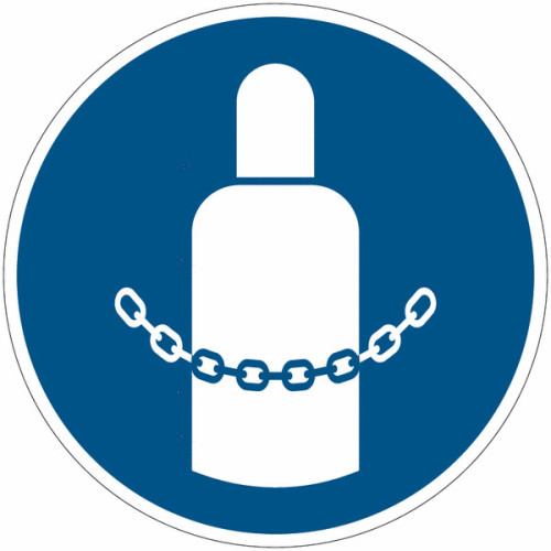 ISO 7010 Mandatory Signs "Gas Cylinders Must Be Secured" - M046