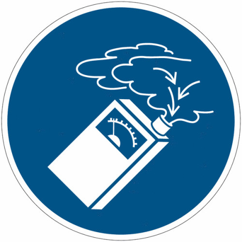 ISO 7010 Gebotszeichen „Verwendung eines Gaswarngeräts
