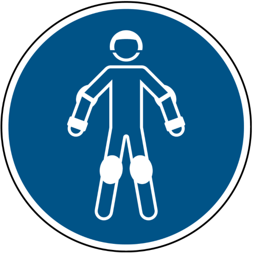 ISO 7010 Gebotszeichen „Vollständige Schutzkleidung tragen“ –
