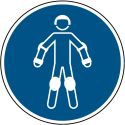 ISO 7010 Gebotszeichen „Vollständige Schutzkleidung tragen“ –
