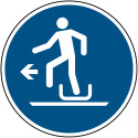 ISO 7010 Mandatory Signs "Dismount the sled on the left side" -