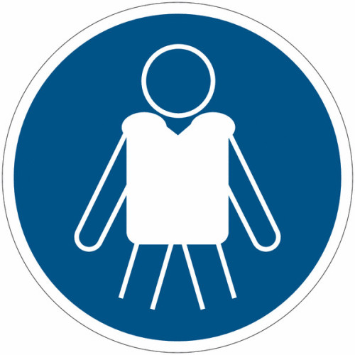 ISO 7010 Mandatory Signs "Wear Personal Flotation Devices" -