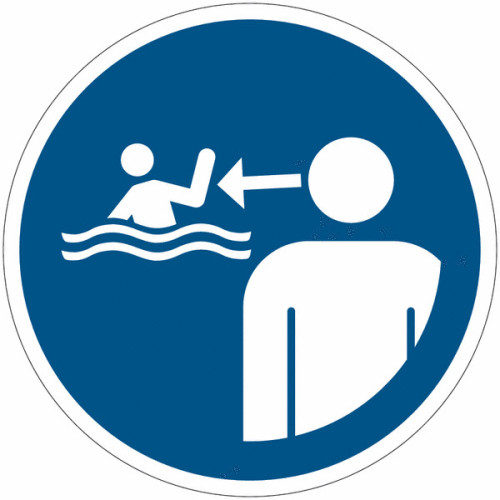 ISO 7010 Gebotszeichen „Kinder im Wasser beaufsichtigen“ – M054