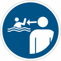 ISO 7010 Gebotszeichen „Kinder im Wasser beaufsichtigen“ – M054