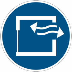 ISO 7010 Mandatory Signs "Ensure continuous ventilation" - M057