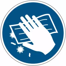 ISO 7010 Obligatorische Schilder zur Oberflächendesinfektion –