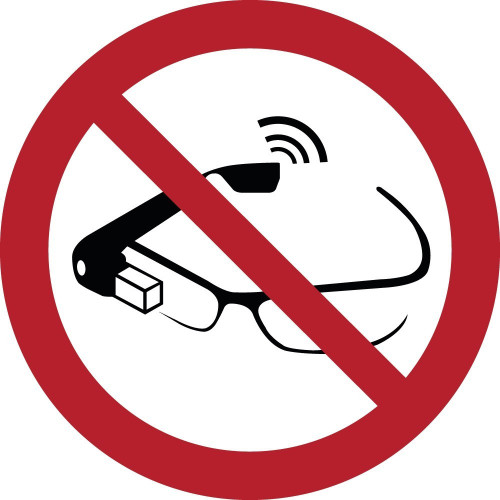 Placas de Proibição ISO 7010 "Óculos Multimídia Proibidos" -