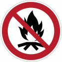 ISO 7010 Prohibition Signs "Open Fires Prohibited" - P045 Best