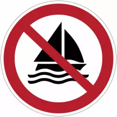 Señales de prohibición ISO 7010 "Prohibida la navegación" -