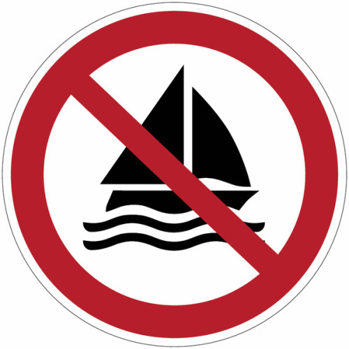 Placas de Proibição ISO 7010 "Navegação Proibida" - P053 Melhor