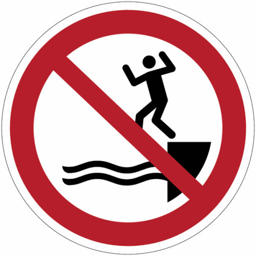 ISO 7010 Prohibition Signs "Do not dive from structures or