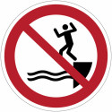 Panneaux d'interdiction ISO 7010 « Ne pas plonger depuis des