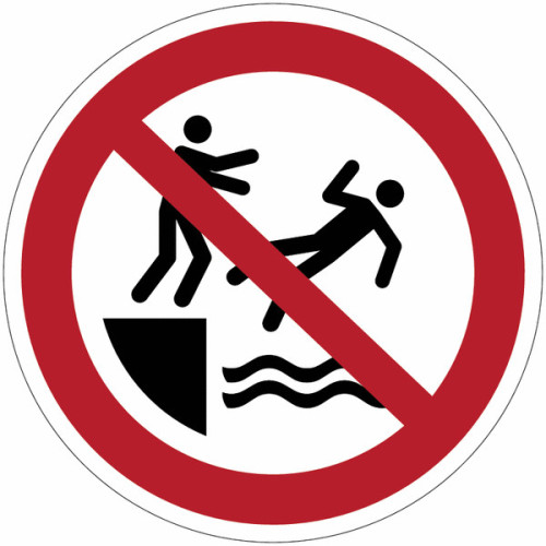 ISO 7010 Prohibition Signs "Do Not Push Into Water" - P062 Best
