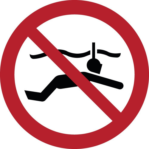 Cartelli di divieto ISO 7010 "Vietato praticare snorkeling" -