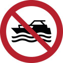 Placas de Proibição ISO 7010 "Navegação Motorizada Proibida" -