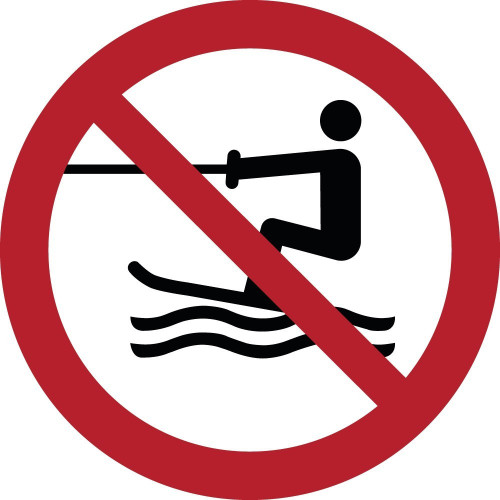 Señales de prohibición ISO 7010 "Prohibido el esquí acuático" -