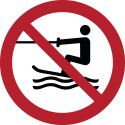 Señales de prohibición ISO 7010 "Prohibido el esquí acuático" -