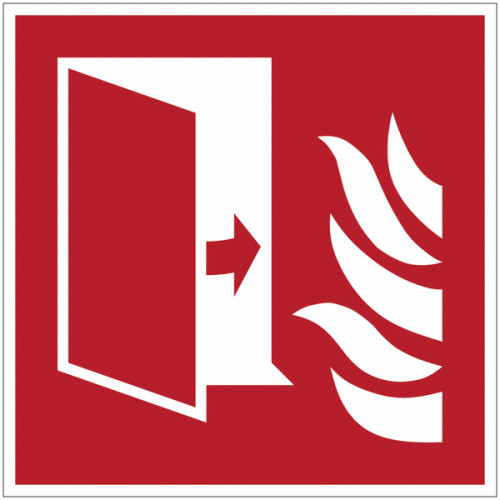 ISO 7010 "Fire Door" Fire-Resistant Adhesive Panel - F007 Best