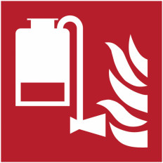 Panel adhesivo de protección contra incendios ISO 7010 "Sistema