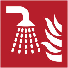 Panel adhesivo ignífugo ISO 7010 "Sistema de extinción por agua