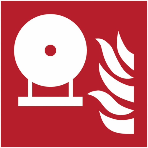 Panneau adhésif anti-incendie ISO 7010 « Extincteur fixe » -