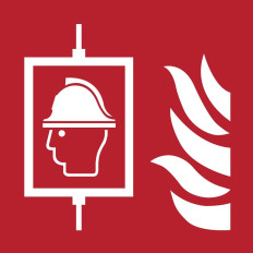 ISO 7010 „Feuerfester Aufzug“ Feuerbeständige Klebeplatte –