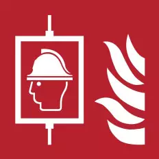 ISO 7010 "Fire-Proof Elevator" Fire-Resistant Adhesive Panel -