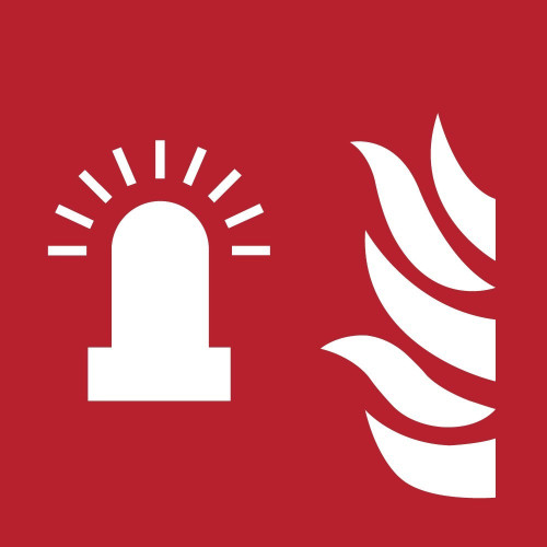 ISO 7010 "Fire Alarm Flashing Light" Adhesive Fire Warning Sign
