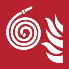 ISO 7010 "Fire Hydrant Hose" Fire Protection Adhesive Panel -