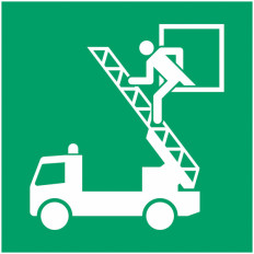 Pannello adesivo ISO 7010 "Finestra di emergenza" - E017