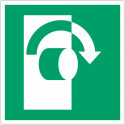 ISO 7010 "To open, turn clockwise" adhesive panel - E019 Best