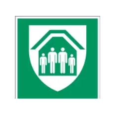 Pannello adesivo ISO 7010 "Luogo di rifugio" - E021 Miglior