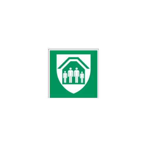 Panneau adhésif « Lieu de refuge » ISO 7010 - E021 Vente en